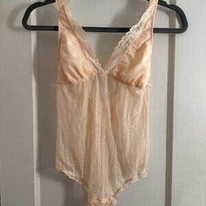 Aerie Pink Mesh Lace Teddy/Bodysuit Size Small